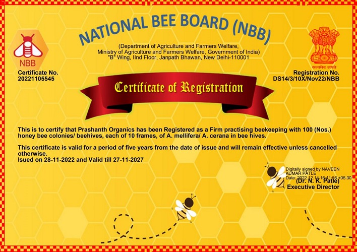 We are National Bee Board Certified Bee Keepers